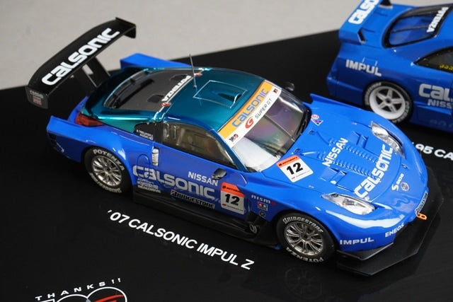 1:43 EBBRO Fuji Speedway Nissan Calsonic THANKS 100th Race Anniversary Special Set of 2 #12 #1 model car