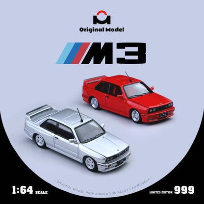 [ Pre-order ] OM647806 Original Model x Time Micro TM 1:64 3 Series M3 E30 Sedan Metallic Silver