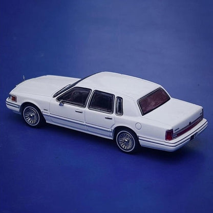 MK Miniatures 1:64 Ford Lincoln Town Car Pearl White Foshan Limited Edition model car
