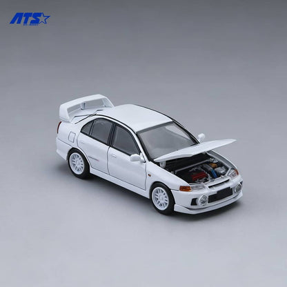 [ Pre-order ] ATS881001 ATS 1:64 Mitsubishi Lancer Evolution IV White with Opening and Closing Hood