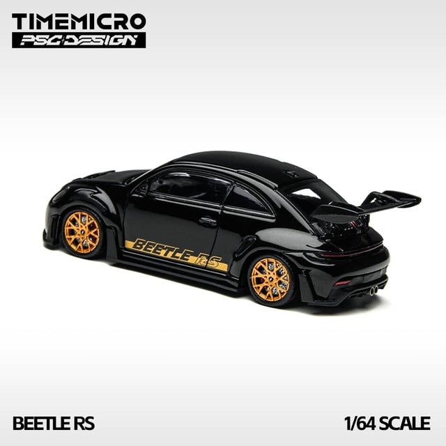 TM647903 Time Micro TM x PSC Design 1:64 Volkswagen Beetle RS Concept Black with Gold Rims model car