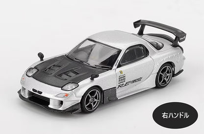 MGT01106-R TSM MINI-GT 1:64 Mazda RX-7 RE Amemiya Silver Metallic (Right-hand drive)