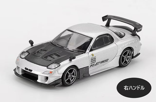 MGT01106-R TSM MINI-GT 1:64 Mazda RX-7 RE Amemiya Silver Metallic (Right-hand drive)