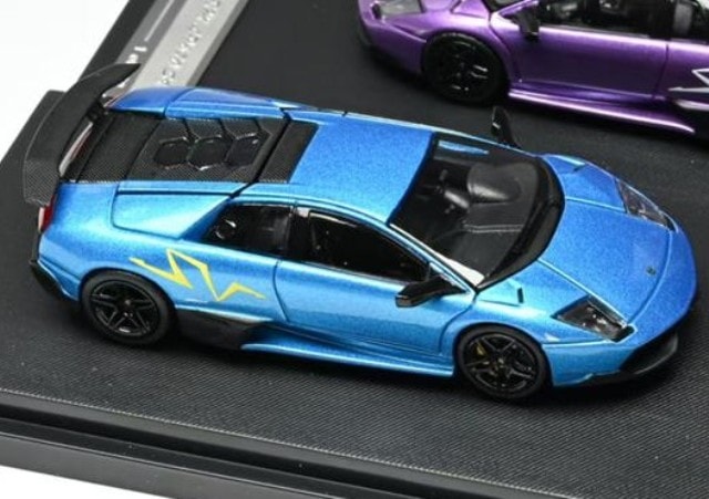 High Rev Model HRM 1:64 Lamborghini Murcielago LP670-4 SV Blu Nila model car