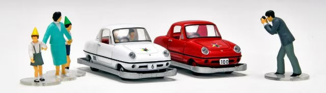 TOMYTEC 1:64 Nissan Kodomo no Kuni x TLV Datsun Baby No. 6 (White) with Figure 333852