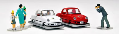 TOMYTEC 1:64 Nissan Kodomo no Kuni x TLV Datsun Baby No. 6 (White) with Figure 333852