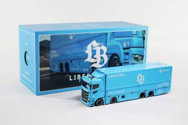[ Pre-order ] KS073-576 GCD Gaincorp Products 1:64 Mitsubishi Fuso LB-TRUCKS Fuso Super Great Transporter Truck Transporter LBWK Baby Blue