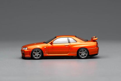 [ Pre-order ] M63471 MOTORHELIX 1:64 Nissan Skyline GT-R(R34) V-Spec Ⅱ Customized Metallic Orange