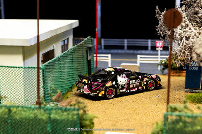 [ Pre-order ] T64G-018-HK Tarmac Works × Mijo 1:64 Nissan Vertex Nissan Silvia (S14) Sanrio Hello Kitty BLACK CHROME