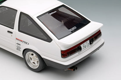 [ Pre-order ] EML144 Make Up EIDOLON 1:18 Toyota Sprinter Trueno (AE86) (3-Door) Tk-Street Ver. White (Green Carbon Fiber Hood)