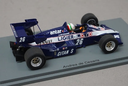 1:43 Spark S7417 Ligier JS23 South African GP 5th 1984 #26 A. de Cesaris