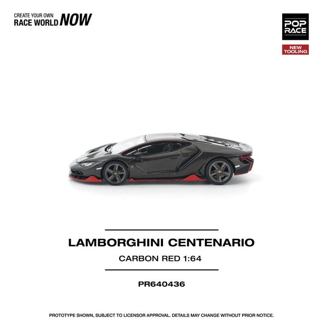[ Pre-order ] PR640436 POP RACE 1:64 Lamborghini Centenario CARBON RED