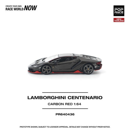 [ Pre-order ] PR640436 POP RACE 1:64 Lamborghini Centenario CARBON RED