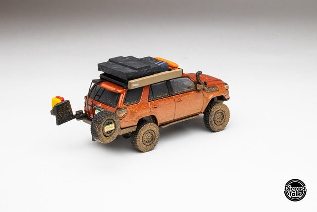 [ Pre-order ] DTG0018-ORM GCD Gaincorp Products 1:64 Toyota 4Runner Widebody Overland Inferno Orange (Muddy)