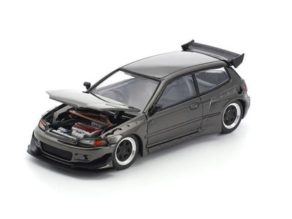 [ Pre-order ] PRDC007 POP RACE 1:64 Pandem Civic EG6 Dark Chrome