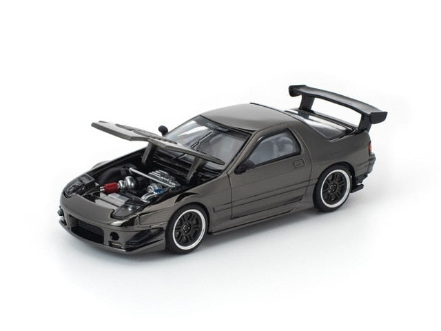 [ Pre-order ] PRDC008 POP RACE 1:64 Mazda RX7 (FC3S) RE-AMEMIYA Dark Chrome