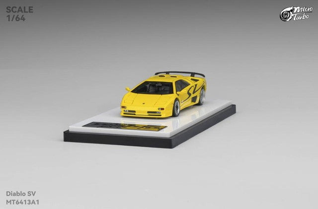 [ Pre-order ] MT6413A1 Micro Turbo 1:64 Lamborghini Diablo SV Metallic Yellow