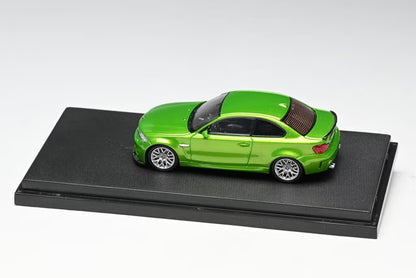 [ Pre-order ] 7CM Model 1:64 BMW 1M Coupe (E82) silver style 359 multi-spoke wheels Frozen Tampa Bay Green Metallic