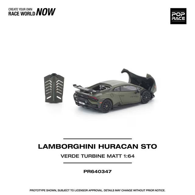 [ Pre-order ] PR640347 POP RACE 1:64 Lamborghini Huracan STO VERDE TURBINE MATT