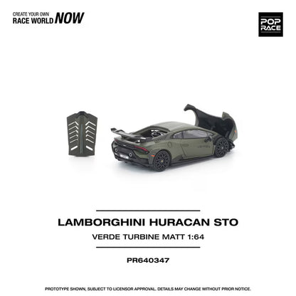 [ Pre-order ] PR640347 POP RACE 1:64 Lamborghini Huracan STO VERDE TURBINE MATT