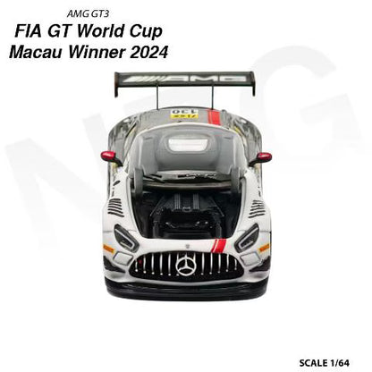 [ Pre-order ] 114600003 Kilo Works KW x NZG 1:64 Mercedes-Benz AMG GT3 2024 FIA World Cup Macau Winner Maro Engel #130