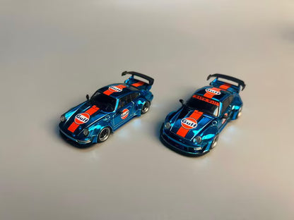 [ Pre-order ] Flame 1:64 RWB 964 Gulf Chrome Blue