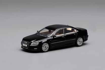 [ Pre-order ] M68201 MOTORHELIX 1:64 Audi A8 (D3) 2008 Late Version Metallic Black