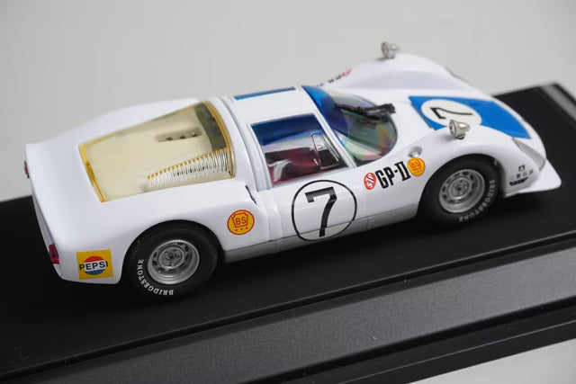 1:43 EBBRO 43373 Porsche 906 Carrera 6 Japanese Grand Prix 1967 #7 White/Blue