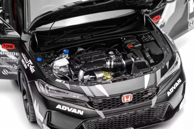 M85318 MOTORHELIX 1:18 Honda Civic TYPE R (FL5) HKS Livery Matte Black