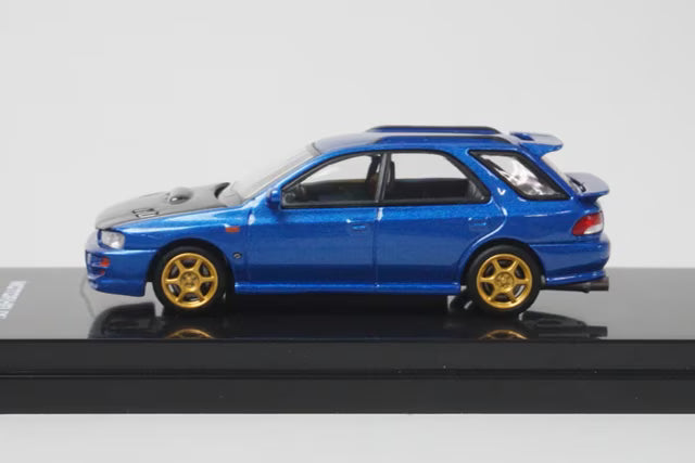[ Pre-order ] M67108 MOTORHELIX 1:64 Subaru Impreza Wagon WRX STi Ver. VI Customized Rally Blue / Carbon Fiber Bonnet