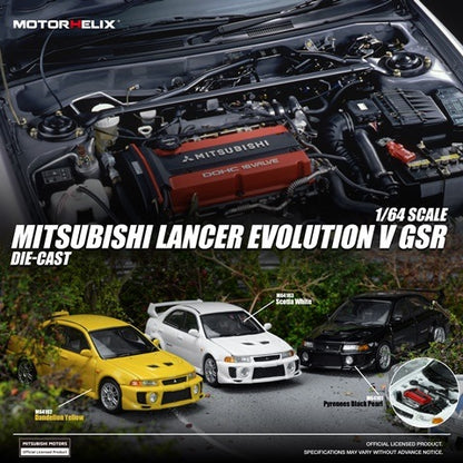 [ Pre-order ] M64103 MOTORHELIX 1:64 Mitsubishi Lancer Evolution V GSR Scotia White