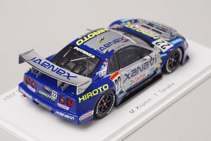 1:43 Spark SJ168 Xanavi Hiroto Nissan Skyline GT-R (R34) GT500 JGTC 2001 Rd.4 Winner #22 M. Krumm - Tetsuya Tanaka