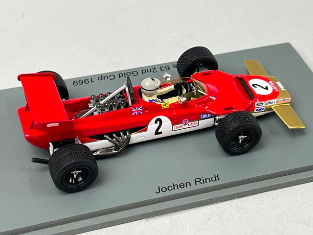 1:43 Spark S6355 Lotus 63 Gold Cup 2nd 1969 #2 J. Rindt