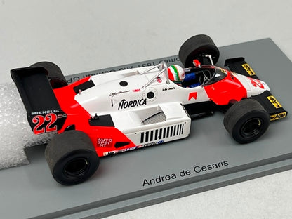 1:43 Spark S8804 Alfa Romeo 183T German GP 2nd place 1983 #22 A. de Cesaris