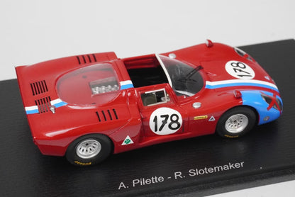 1:43 Spark SI035 Alfa Romeo T33-2 Targa Florio 5th 1968 #178 A. Pillet / R. Slotemarker