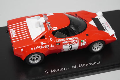 1:43 Spark S9070 Lancia Stratos HF Tour de Corse 1972 #3 S. Munari / M. Manucci