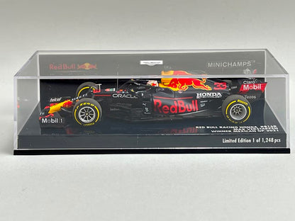 1:43 MINICHAMPS 410211933 Red Bull Racing Honda RB16B Mexican GP Winner 2021 #33 M. Verstappen