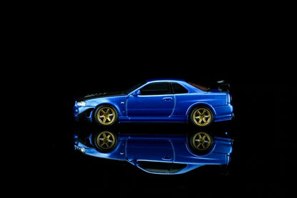 [ Pre-order ] M63476 MOTORHELIX 1:64 Nissan Skyline GT-R (R34) Customized Bayside Blue w/GT Aero Kit
