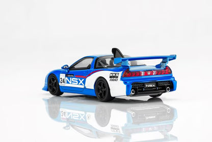 [ Pre-order ] M65522 MOTORHELIX 1:64 Honda NSX-R Custom GT Blue & White Racing Livery