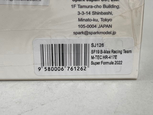 1:43 Spark SJ126 B-Max Racing Team M-TEC HR-417E Super Formula Nobuharu Matsushita 2022 #50