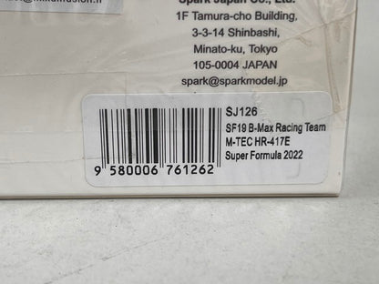 1:43 Spark SJ126 B-Max Racing Team M-TEC HR-417E Super Formula Nobuharu Matsushita 2022 #50