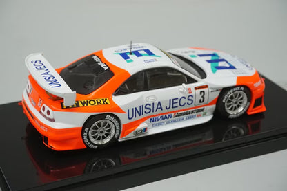 1:43 EBBRO 44194 Nissan Unisia Jex Skyline JGTC 1998 #3 White/Orange model car