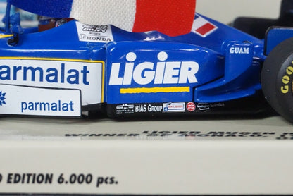 1:43 MINICHAMPS 430960099 Ligier Mugen Honda JS43 Monaco GP Winner O.Panis 1996 #9