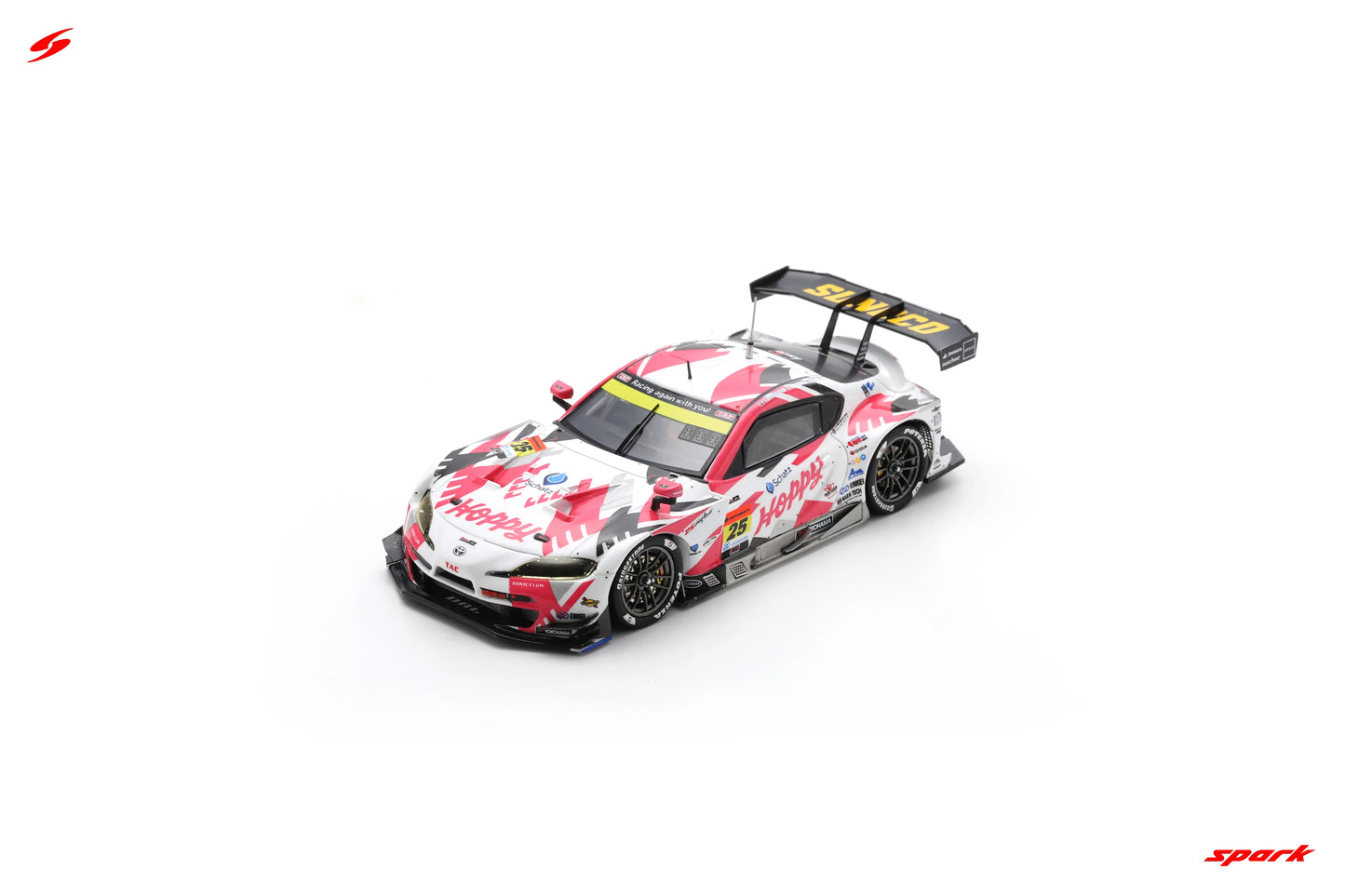 SGT172 Spark 1:43 Schatz GR Supra GT HOPPY team TSUCHIYA GT300 SUPER GT 2024 #25 T. Suganami - T. Matsui - K. Sato