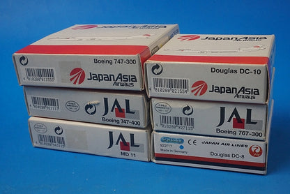 1:600 B747-400 JAL Old Crane Maru Paint MD-11 JAL B747-300 Japan Asia 6 Piece Set Shabak airplane model