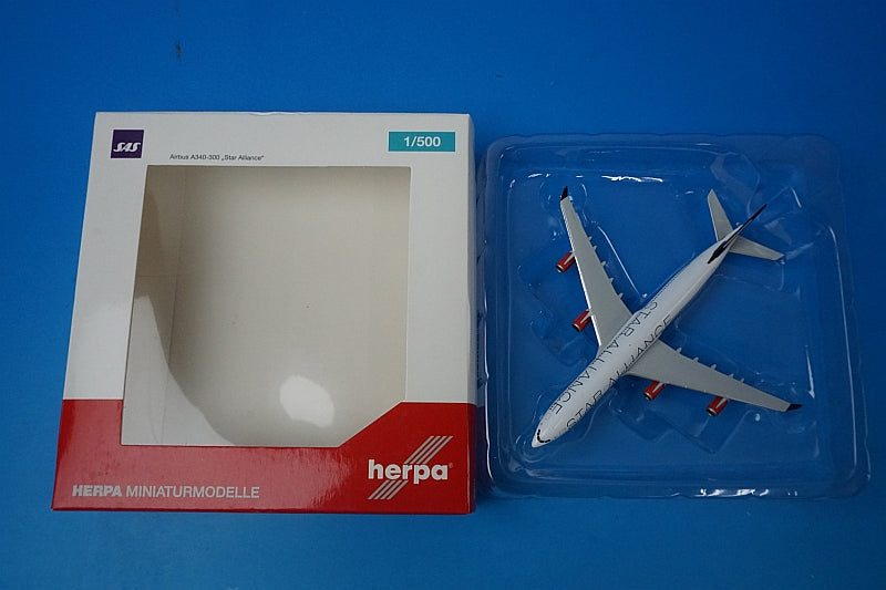 1:500 A340-300 SAS Scandinavian Stara Star Alliance OY-KBM 528474 Herpa airplane model