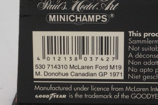 1:43 MINICHAMPS 530714310 McLaren Ford M19 Canadian GP 1971 #10 M.Donohue