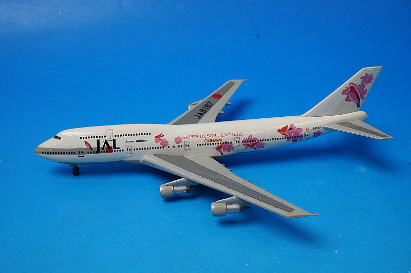 1:400 B747-346(SR) JAL Super Resort Express Okinawa  Resortcha Pink JA8187 J-008 Jet AIR airplane model