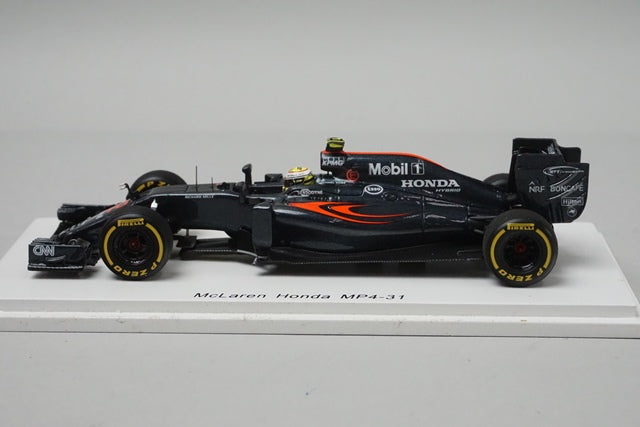 1:43 SPARK FS13 F1 Bulletin Bespoke McLaren Honda MP4-31 Abu Dhabi GP 2016 J.Button #22 Last Run