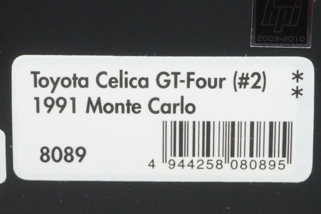 1:43 HPI 8089 Toyota Celica GT-Four Monte Carlo Rally 1991 #2 model car